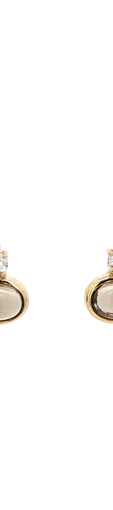 Vintage 14K Gold Drop Earrings with Smoky Quartz and Topaz